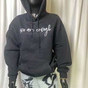 Black Hoodie with Inspirational Text